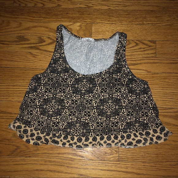 Papaya kaleidoscope ruffle crop top M - Picture 2 of 4